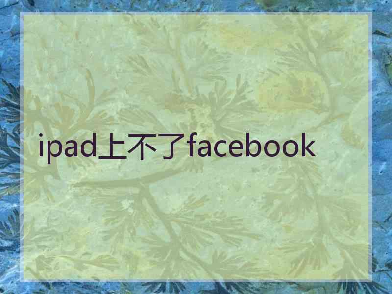 ipad上不了facebook