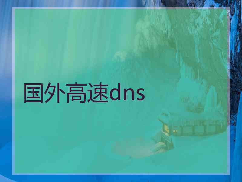 国外高速dns