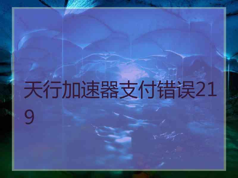 天行加速器支付错误219