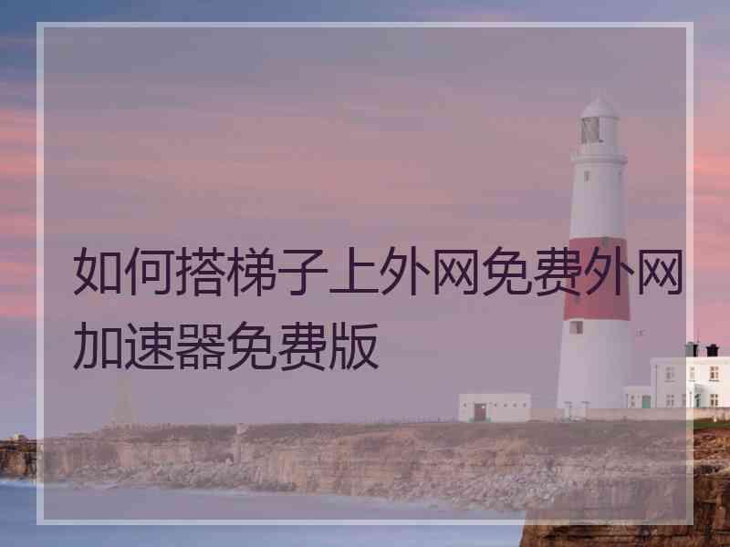 如何搭梯子上外网免费外网加速器免费版