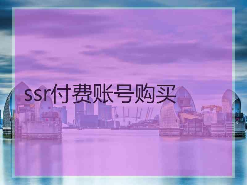 ssr付费账号购买