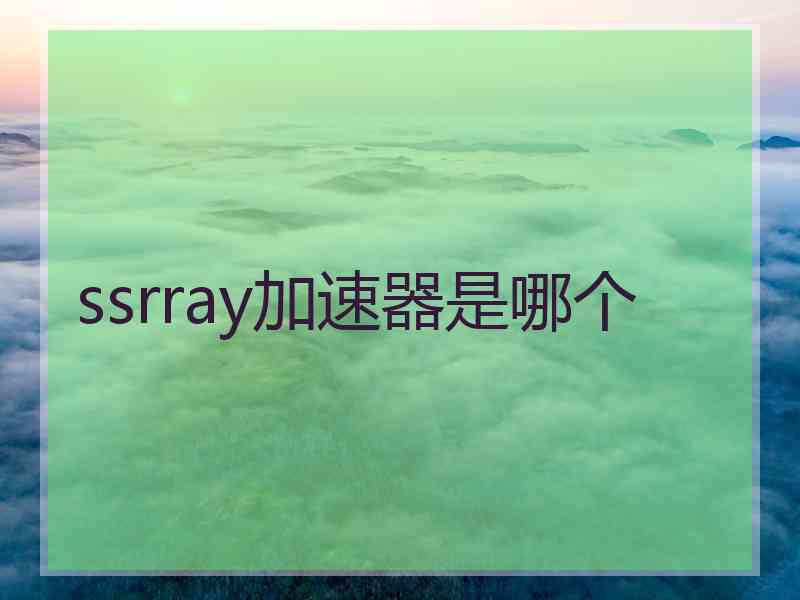 ssrray加速器是哪个