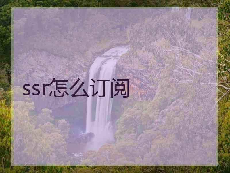 ssr怎么订阅