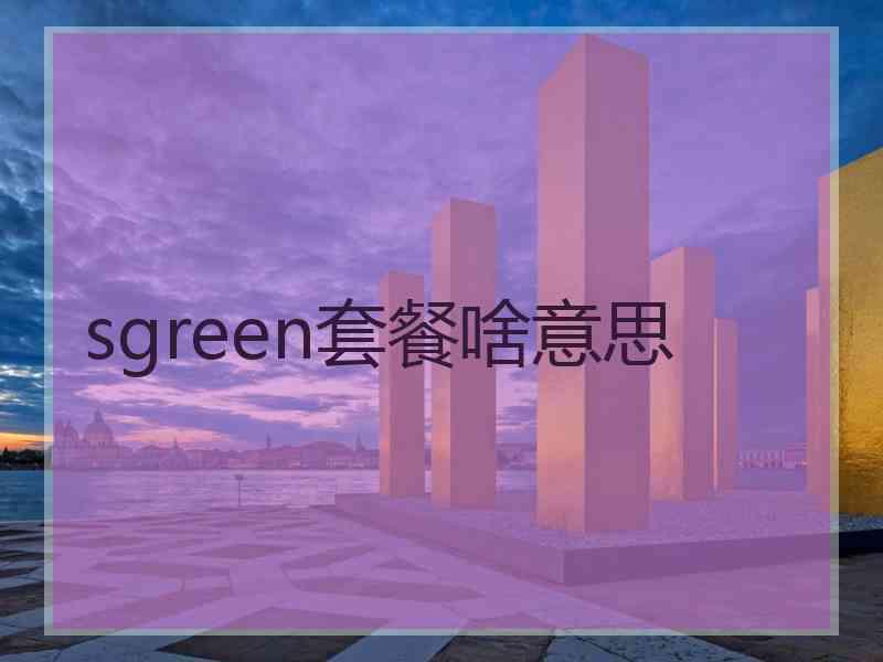 sgreen套餐啥意思