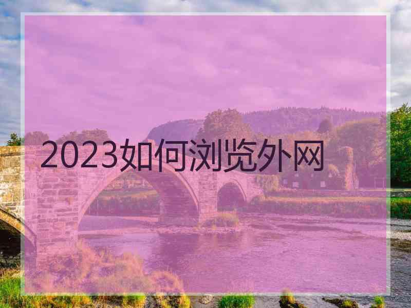 2023如何浏览外网