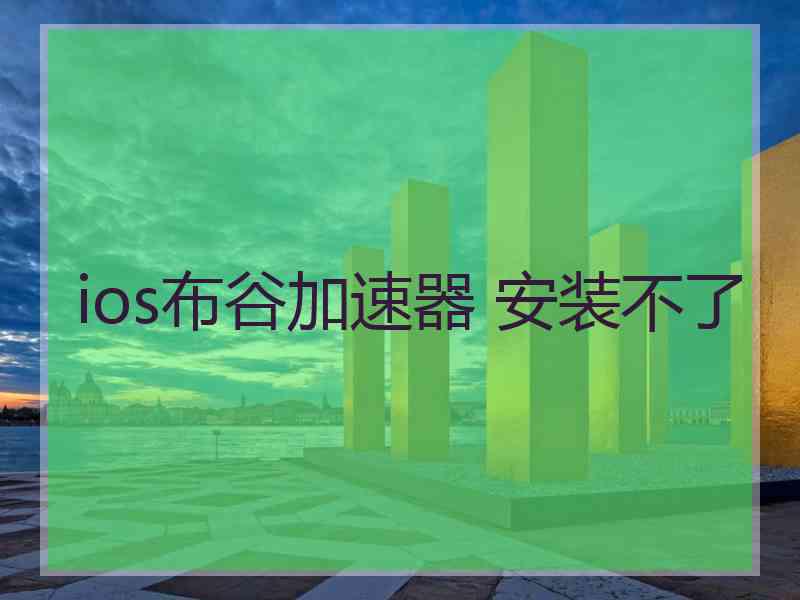 ios布谷加速器 安装不了