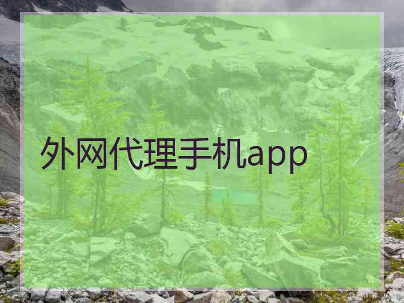 外网代理手机app