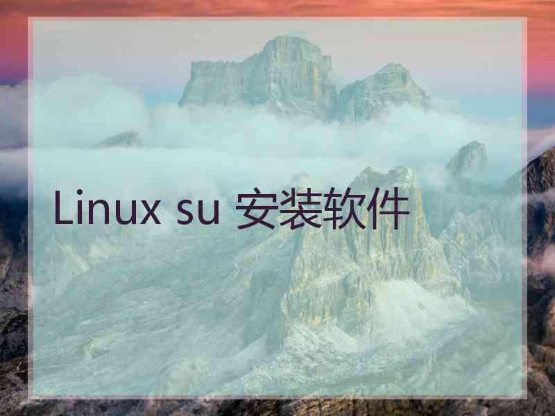 Linux su 安装软件