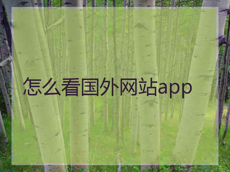 怎么看国外网站app