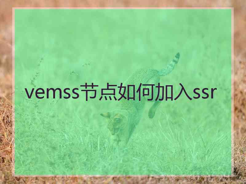 vemss节点如何加入ssr