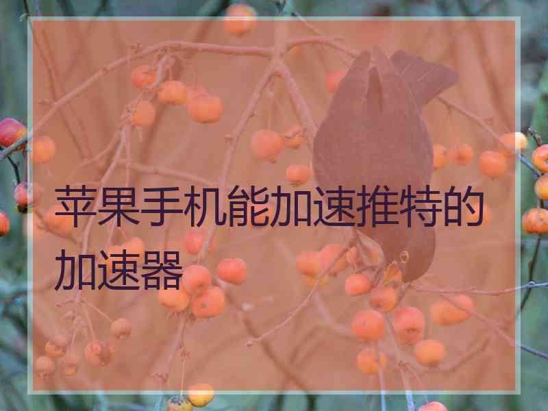 苹果手机能加速推特的加速器