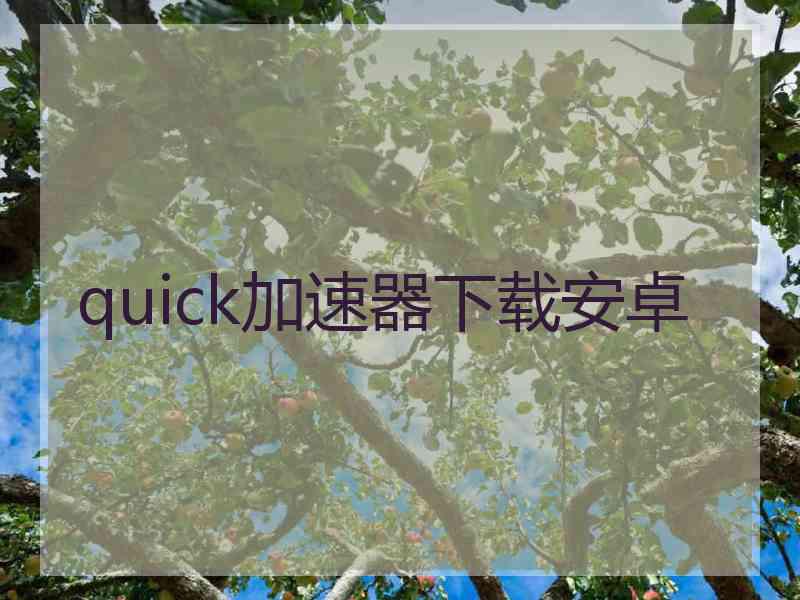 quick加速器下载安卓