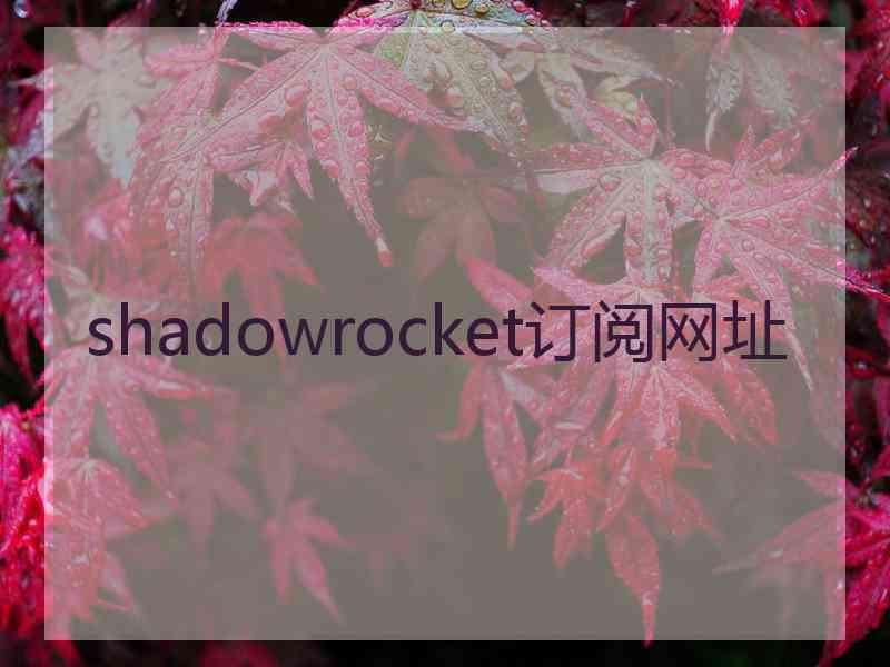 shadowrocket订阅网址