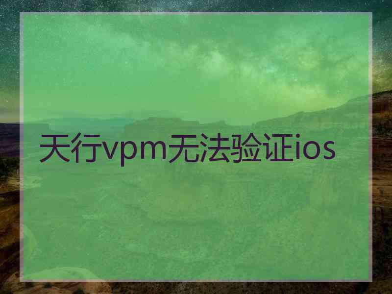 天行vpm无法验证ios