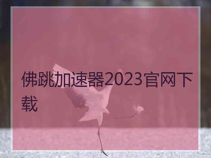 佛跳加速器2023官网下载