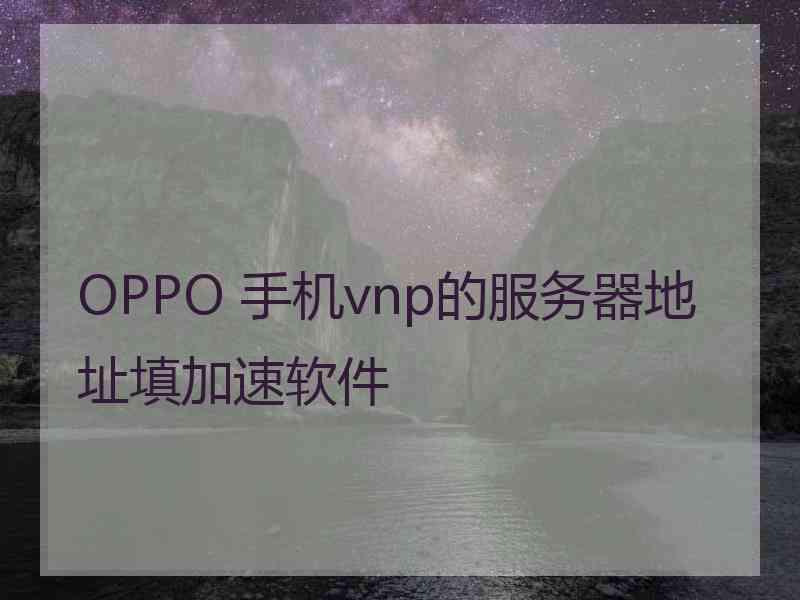 OPPO 手机vnp的服务器地址填加速软件