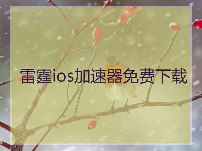 雷霆ios加速器免费下载