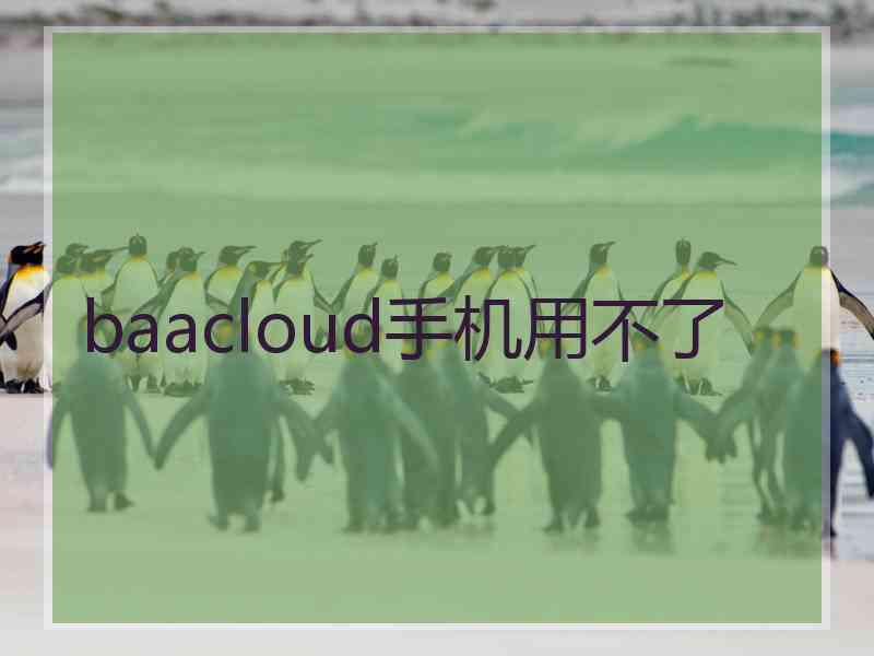 baacloud手机用不了