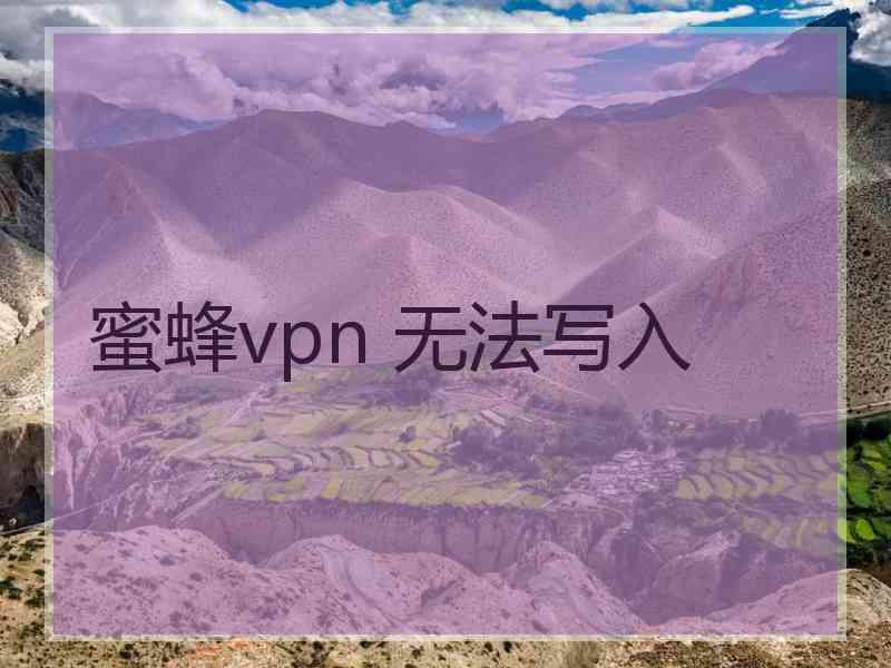 蜜蜂vpn 无法写入