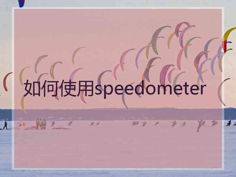 如何使用speedometer