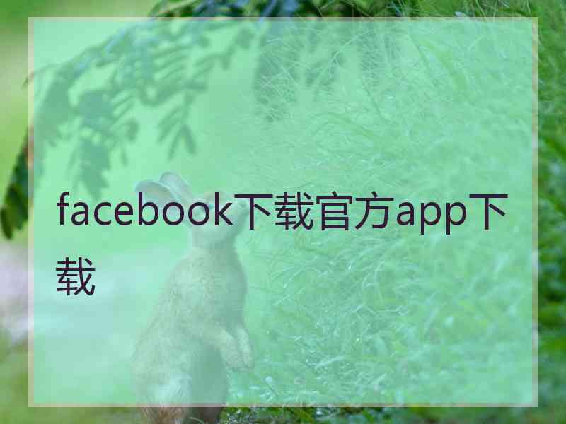 facebook下载官方app下载