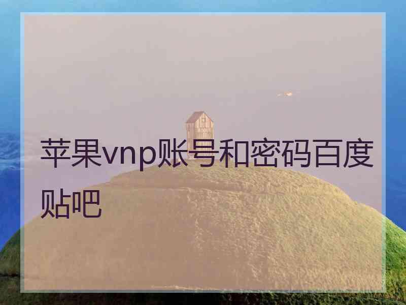 苹果vnp账号和密码百度贴吧