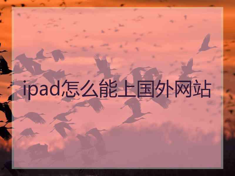 ipad怎么能上国外网站