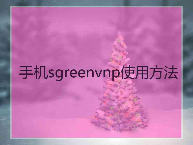 手机sgreenvnp使用方法